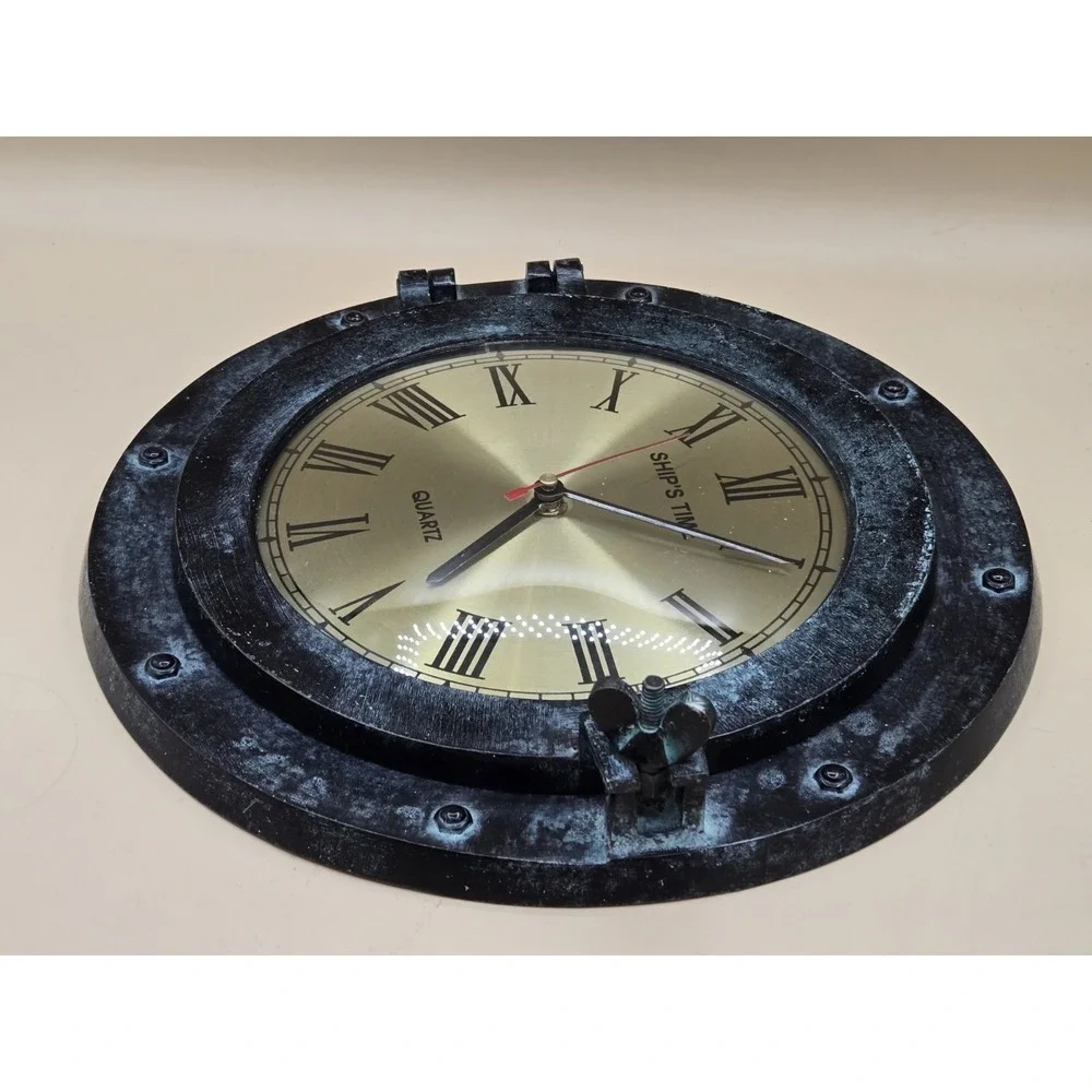 Prestige Ship's‎ Time Clock Vintage Porthole Brass Quartz Tested Working